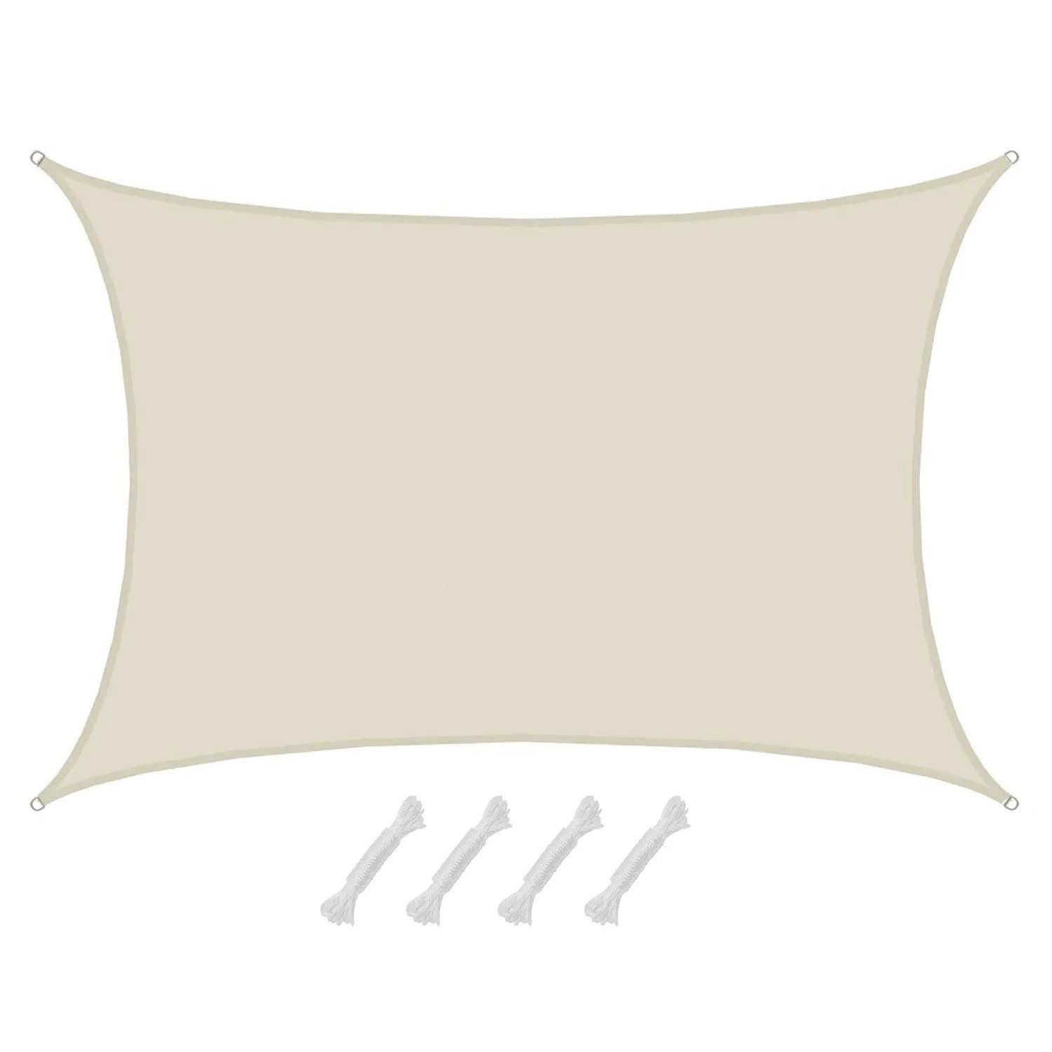 AMANKA Polyester Sonnensegel Wasserdicht - 6 x 4 m Rechteckig Beige