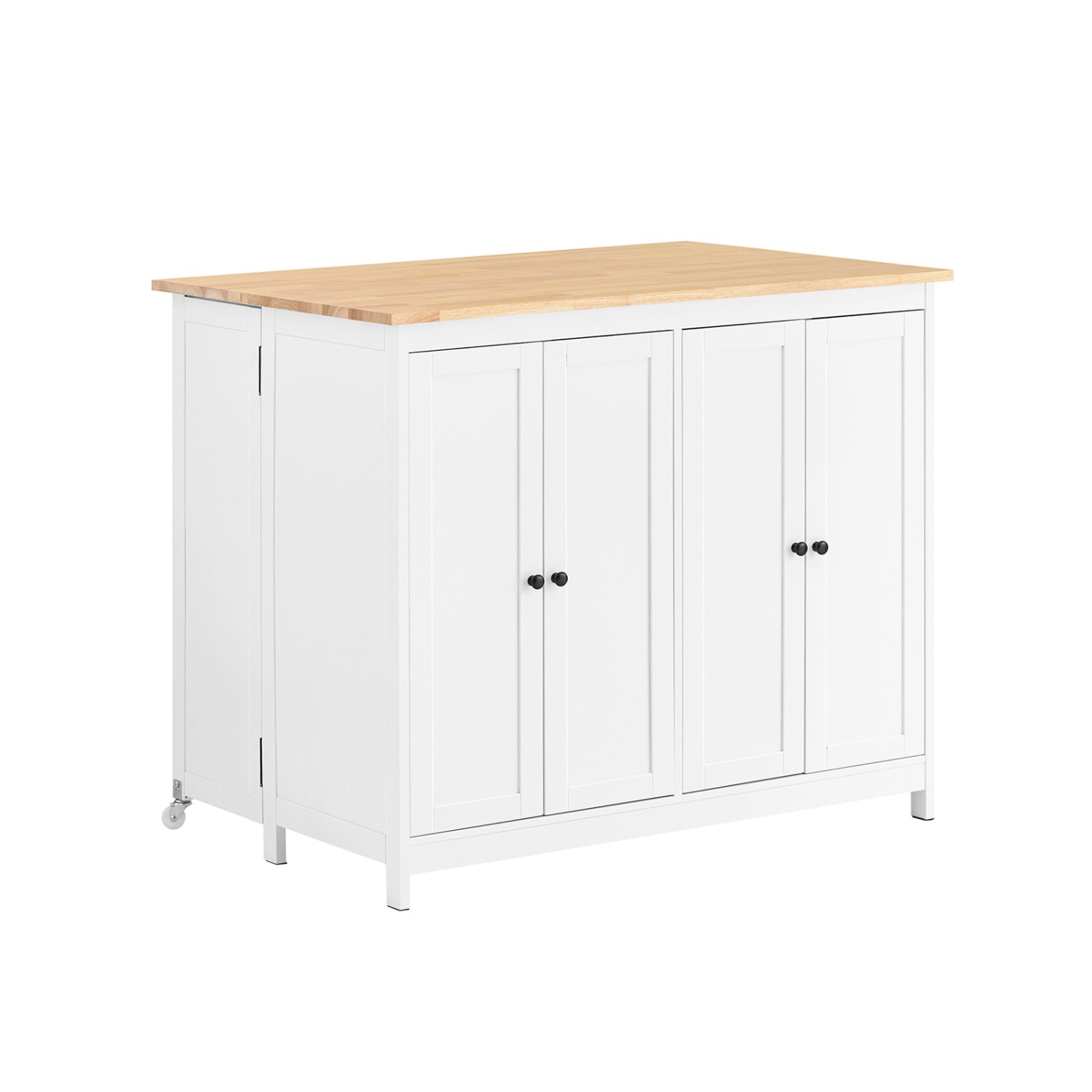 SoBuy Sideboard Kücheninsel mit Erweiterbarer Arbeitsfläche Weiß KNL10-WN günstig online kaufen