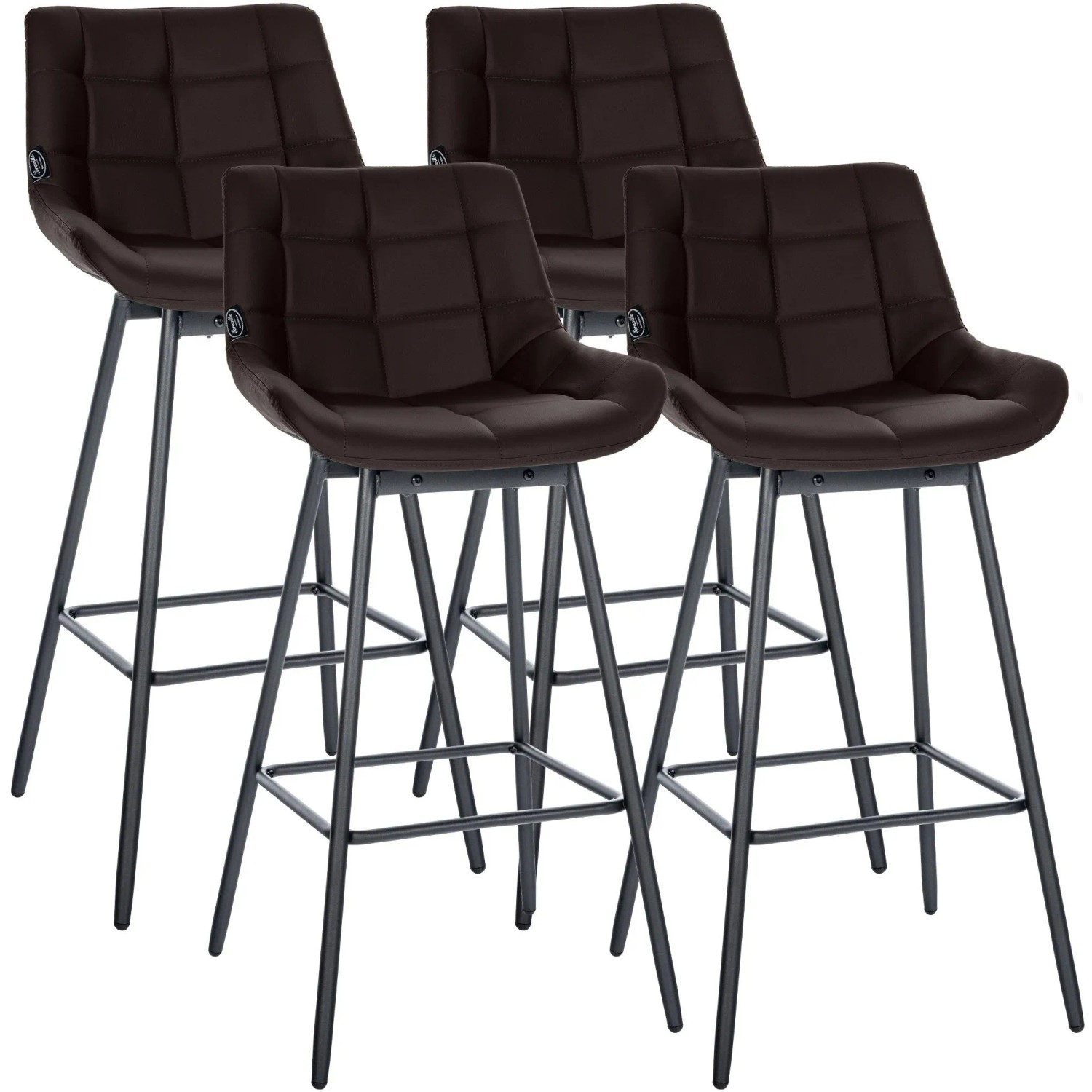 CLP 4er Set Barhocker Weston Schwenkbar Braun/Kunstleder
