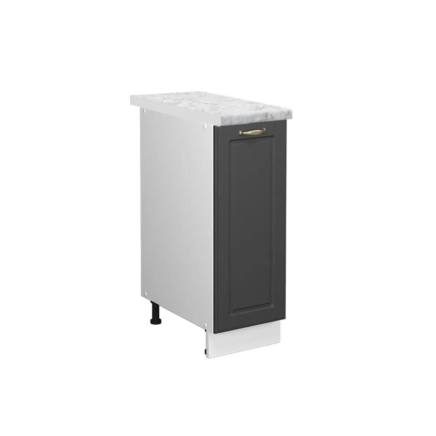 Vicco Apothekerschrank Fame-Line Anthrazit-Gold Weiß 30 cm AP Marmor