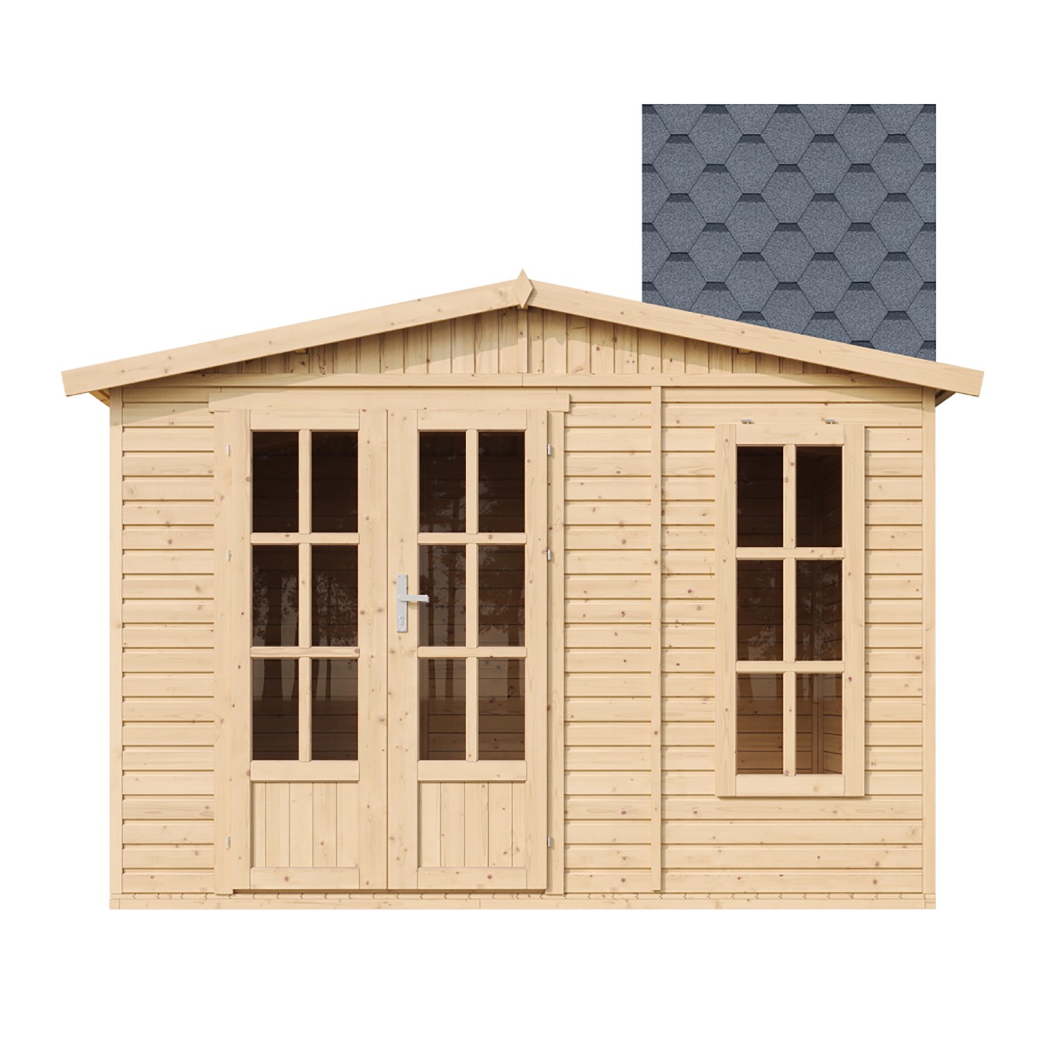 Timbela Gartenhaus Holz M334FB+H334FBGREY 6,03 m² Dachziegel Grau mit Boden günstig online kaufen