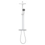 Grohe QuickFix Duschsystem mit Kopf- und Handbrause, Thermostatbatterie, Chrom.