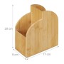 Relaxdays Stiftehalter aus Bambus Natur mit 2 Fächern, 20x17x9 cm, für Bürobedarf.