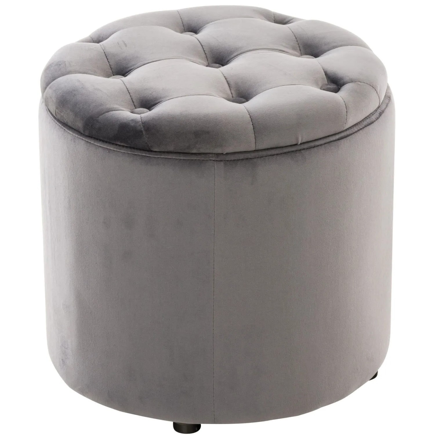 DELUKE Sitzhocker CUTUN Samt Grau 44x44x42cm Hocker Schlafzimmer Polsterhocker Wohnzimmer Sitzbank Esszimmer