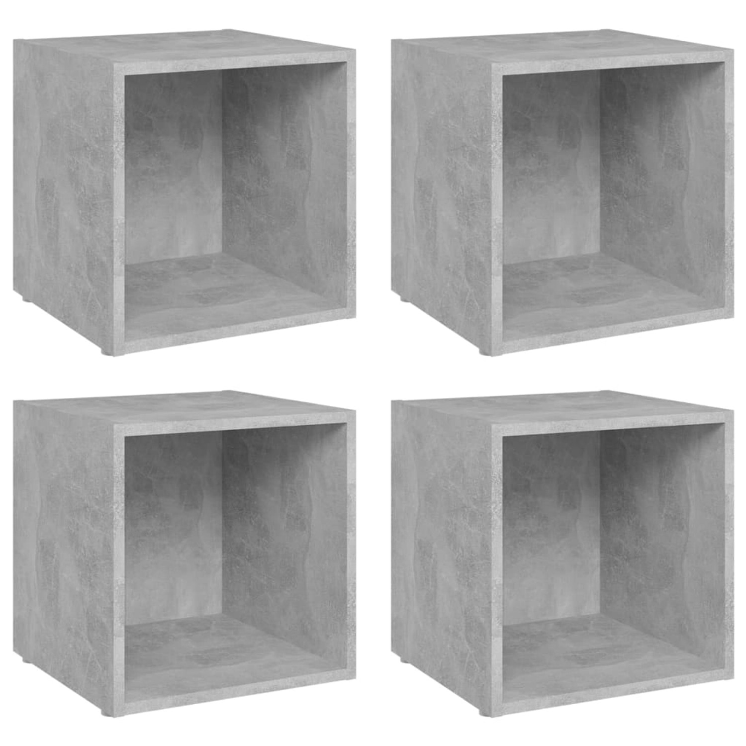 vidaXL TV-Schränke 4 Stk Betongrau 37x35x37 cm Holzwerkstoff 805512