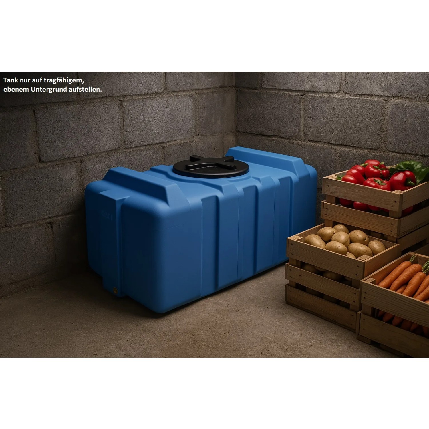 KMND 300L Rechteckig Trinkwasser Wassertank Blau_3