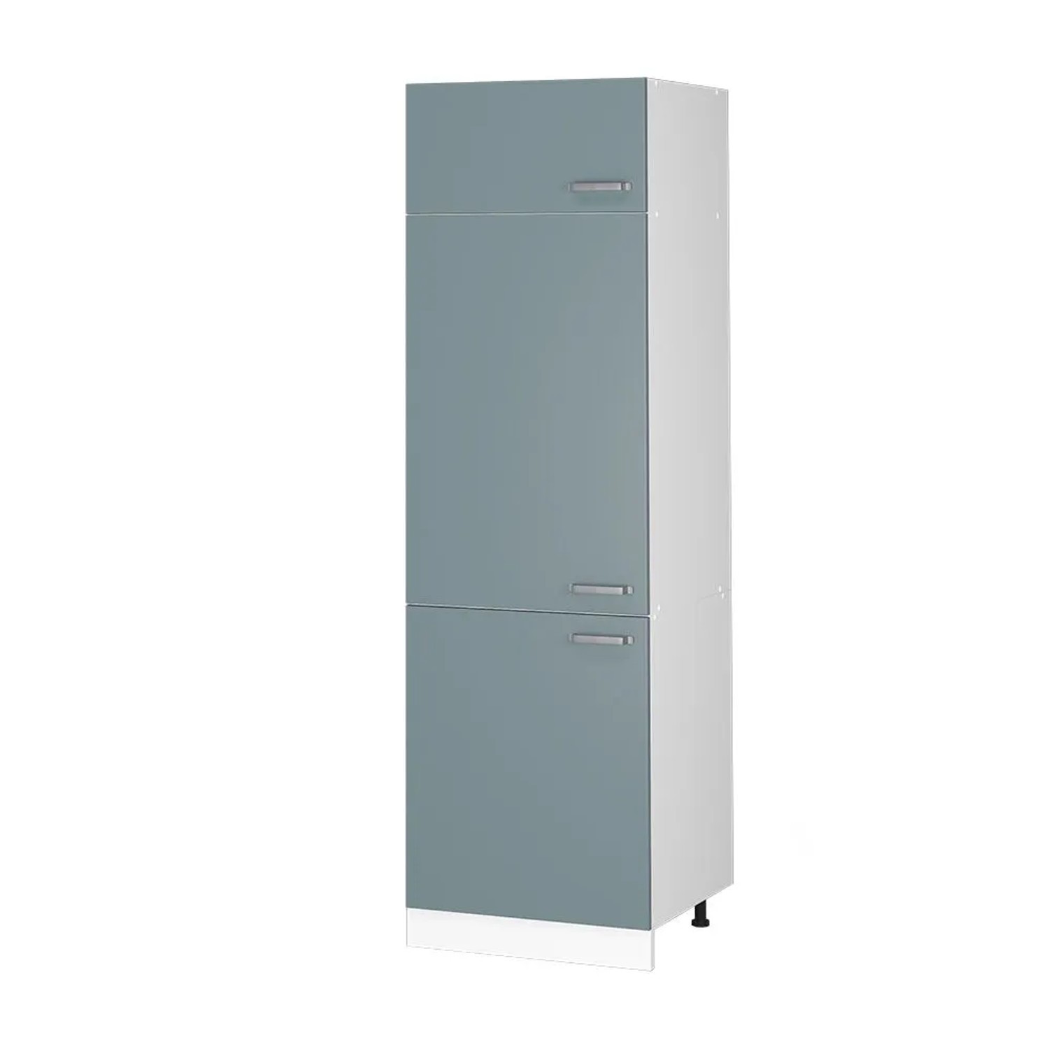 Vicco Kühlumbauschrank R-Line Hochschrank für die Küche Blau-Grau Weiß 60 cm