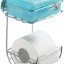 Wenko WC-Papierhalter Chrom mit Ablage für Feuchttücher, Befestigung ohne Bohren.
