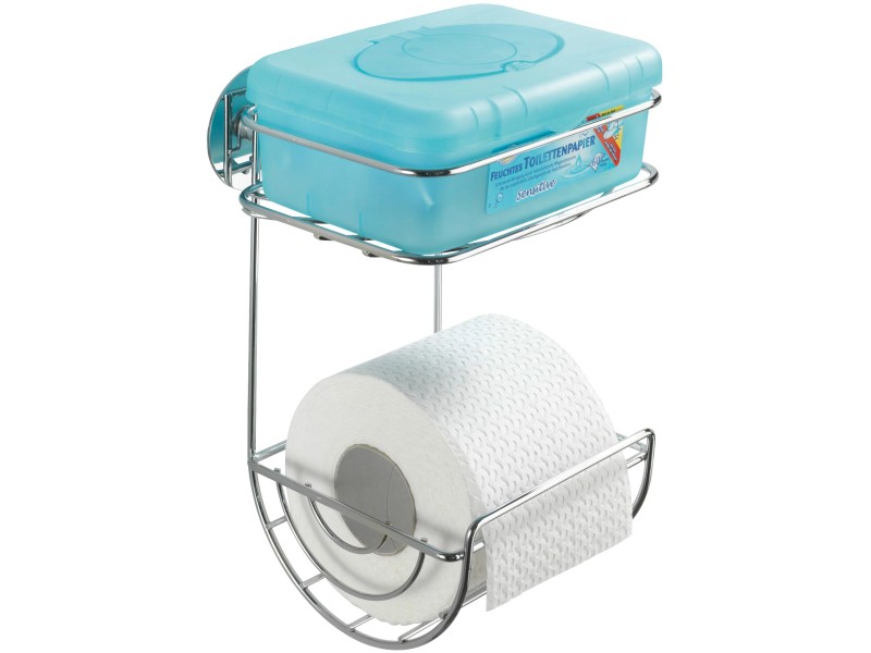 Wenko WC-Papierhalter Turbo-Loc Befestigen bei Ablage Chrom ohne Bohren OBI m. kaufen