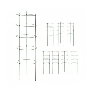 Grünes 8er Set Rankhilfen aus Stahl/Kunststoff, 90 cm hoch, verstellbar, für Kletter- und Topfpflanzen im Garten.