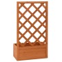 DELUKE Rankkasten Gartenspalier MINO Braun 90x50x25cm Spalier Mit Blumenkasten Mit Rankgitter Rankhilfe Mit Pflanzenkasten_4