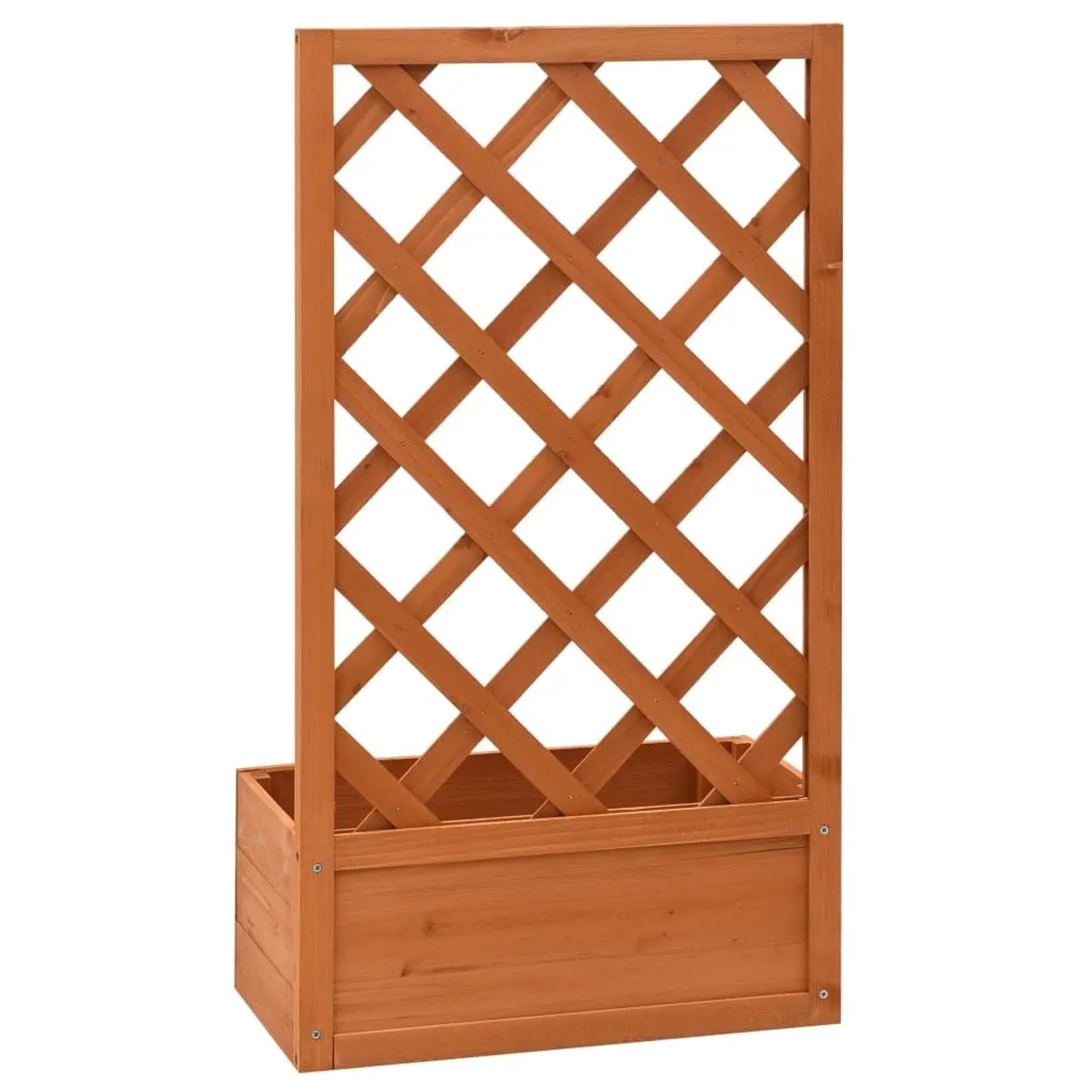 DELUKE Rankkasten Gartenspalier MINO Braun 90x50x25cm Spalier Mit Blumenkasten Mit Rankgitter Rankhilfe Mit Pflanzenkasten_4