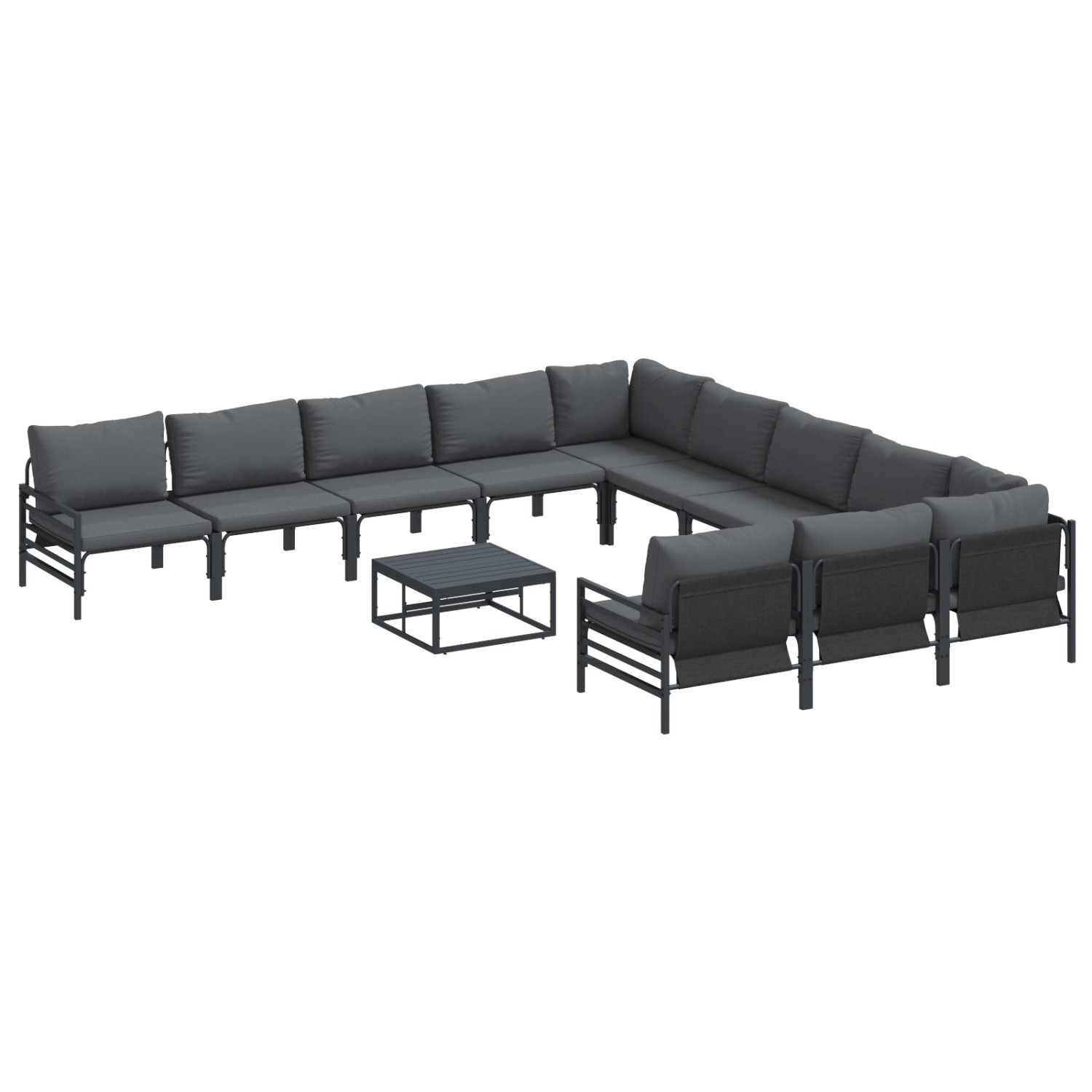 vidaXL Garten-Sofa-Set 12-Tlg Anthrazit Stahl 3379025 günstig online kaufen