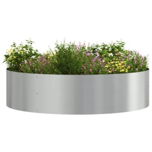 vidaXL Pflanzenring Silber 80 x 80 x 20 cm Verzinkter Stahl 873630