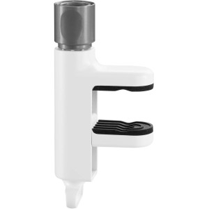 Gardena ClickUp! Balkonbefestigung aus weißem Kunststoff, Detailansicht.