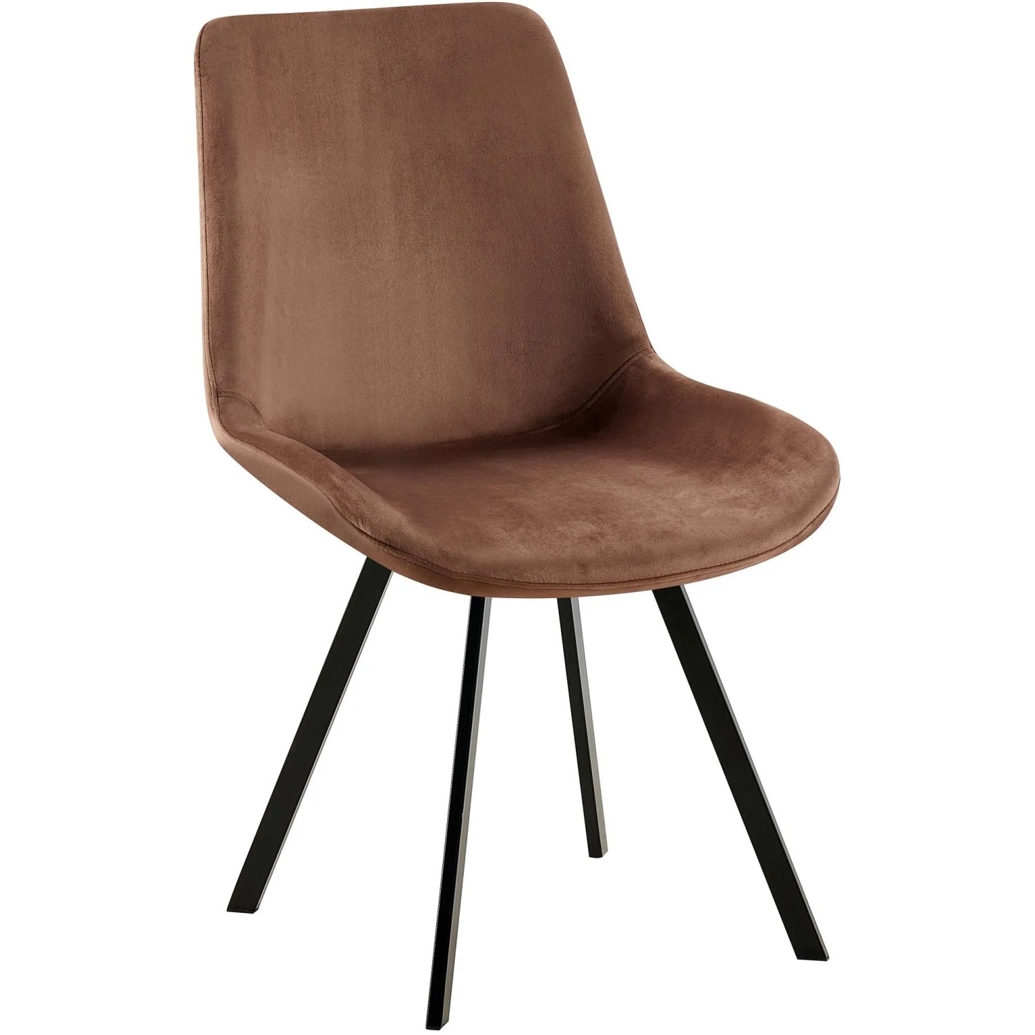 DELUKE Esszimmerstuhl LOVER Samt Braun 53x59x89cm Essstühle Esszimmerstühle Küchenstühle Wohnzimmerstühle
