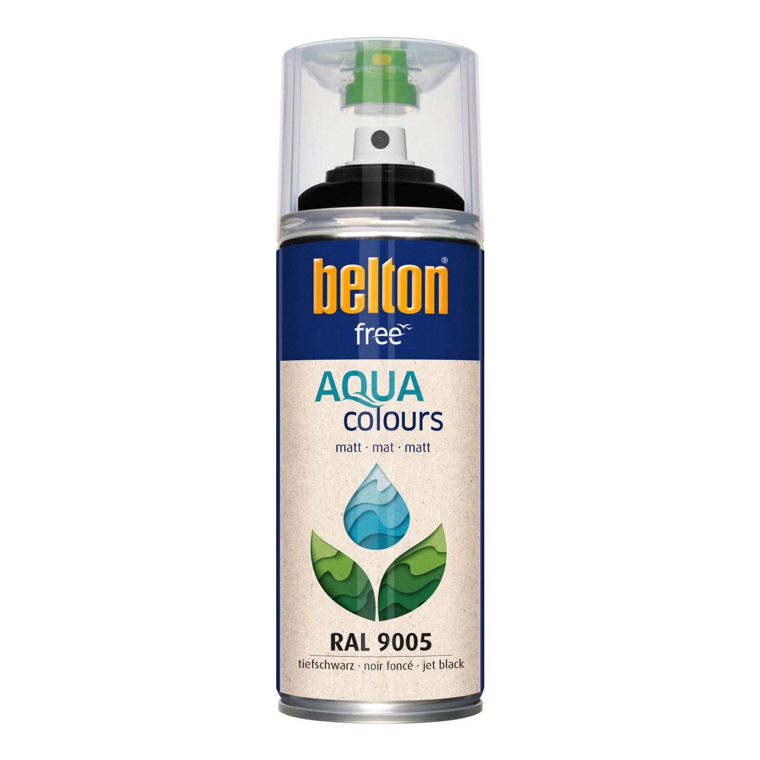 Belton Free AQUAcolours Buntlack RAL 9005 Tiefschwarz matt 400 ml
