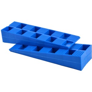 GS Terrassen Justierkeil-Set, 120 blaue Kunststoffkeile zum Ausrichten von Terrassendielen.