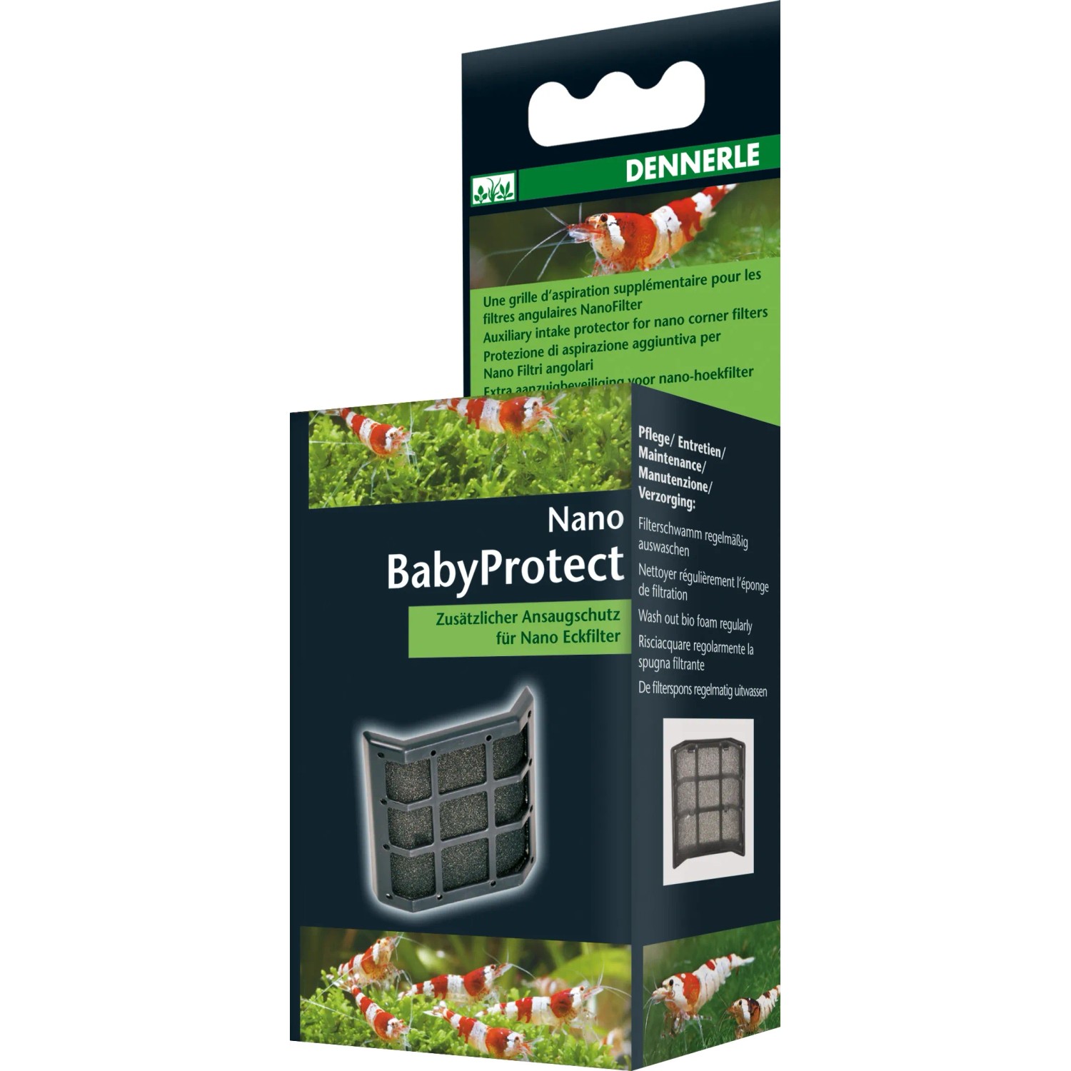 Dennerle Nano BabyProtect Schutzgitter für Eckfilter, schützt Garnelenlarven.