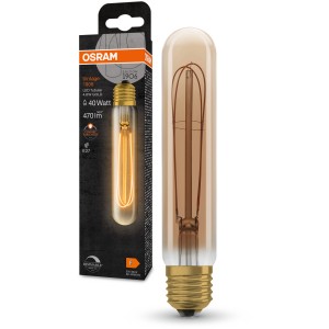 Osram LED-Leuchtmittel E27 in Röhrenform, Vintage-Design, 4,8W, warmes Licht.