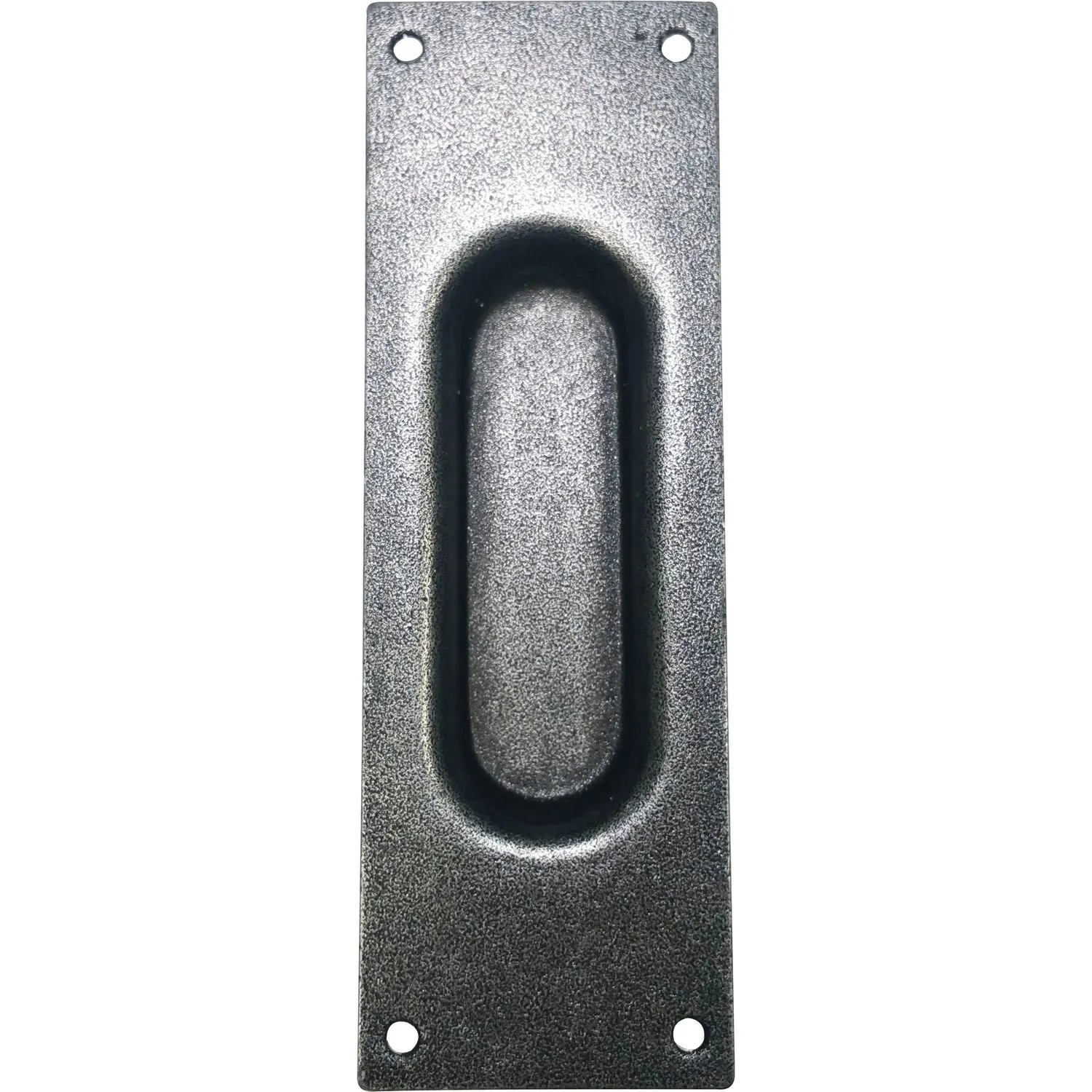 Halcö Schiebetürmuschel 40x120mm Gerade Verzinkt Schwarz Hell Passiviert
