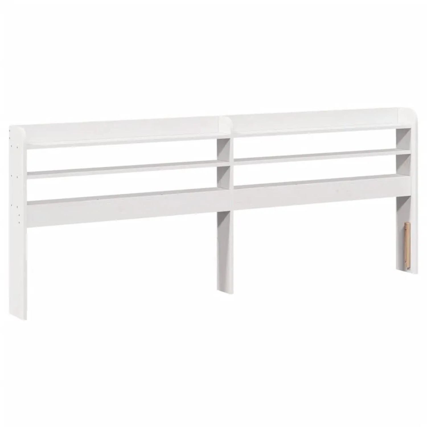 vidaXL Kopfteil mit Ablagen Weiß 200 cm Massivholz Kiefer 850939