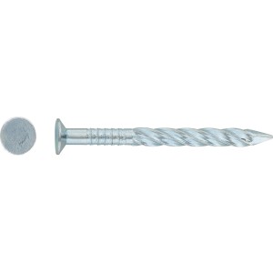 Galvanisch verzinkte LUX Drallnägel, 3,5x45mm, mit flachem Kopf, 20 Stück im Set.