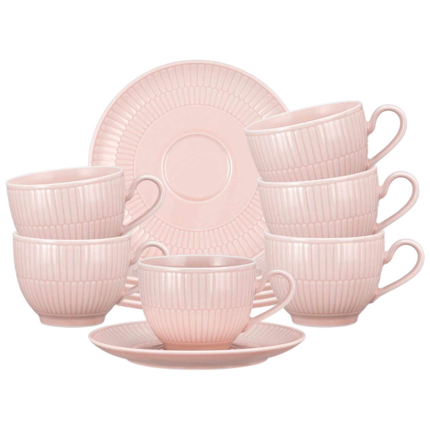 Seltmann Weiden Amina Kaffeetasse mit Untertasse 250 ml 6er Set Rosé günstig online kaufen
