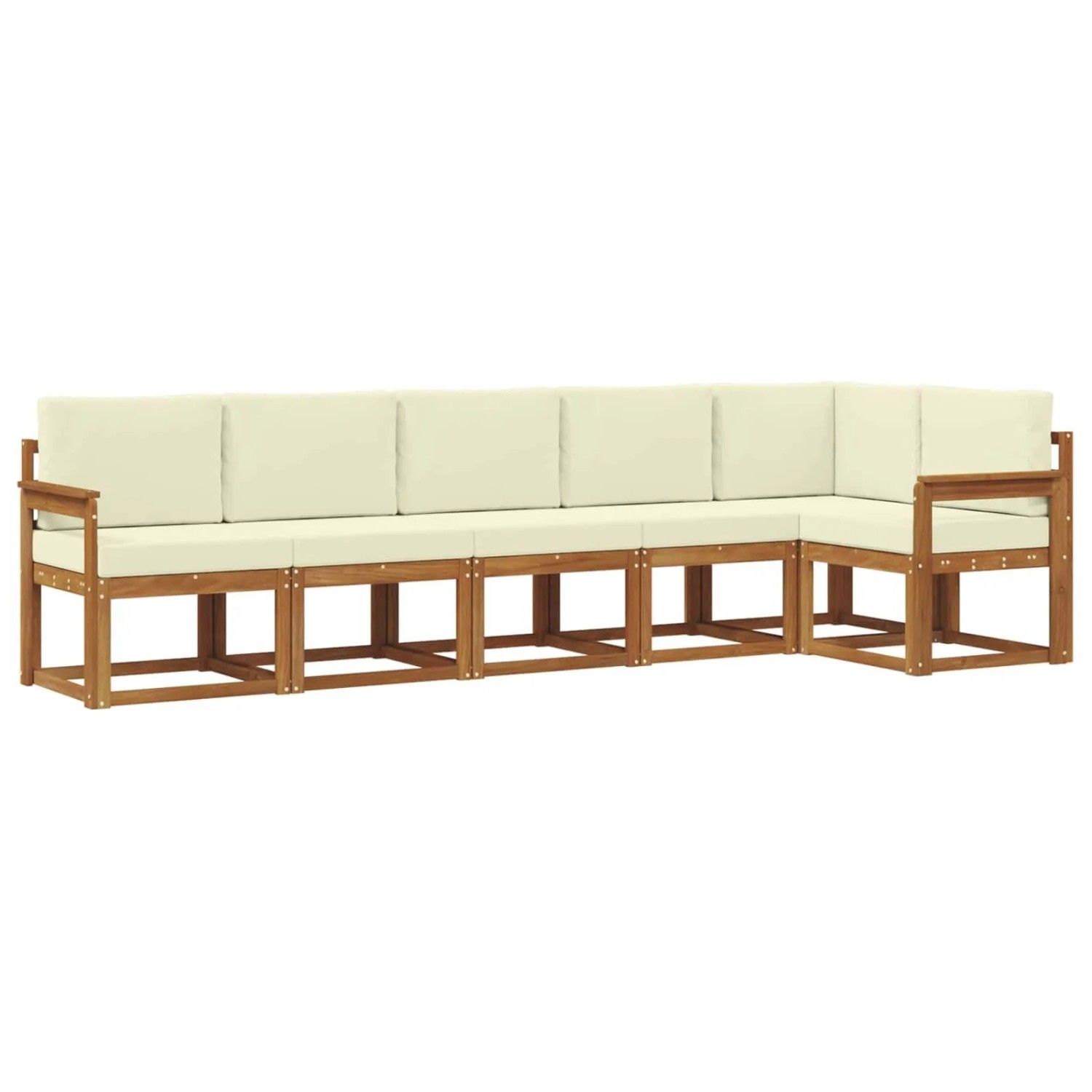 vidaXL Outdoor-Sofagarnitur mit Kissen 6 Stk Natur und Creme 3366453