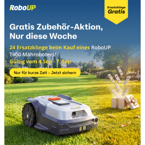 RoboUP T600 Mähroboter ohne Begrenzungskabel Max. 800 qm Automatisches Mähen