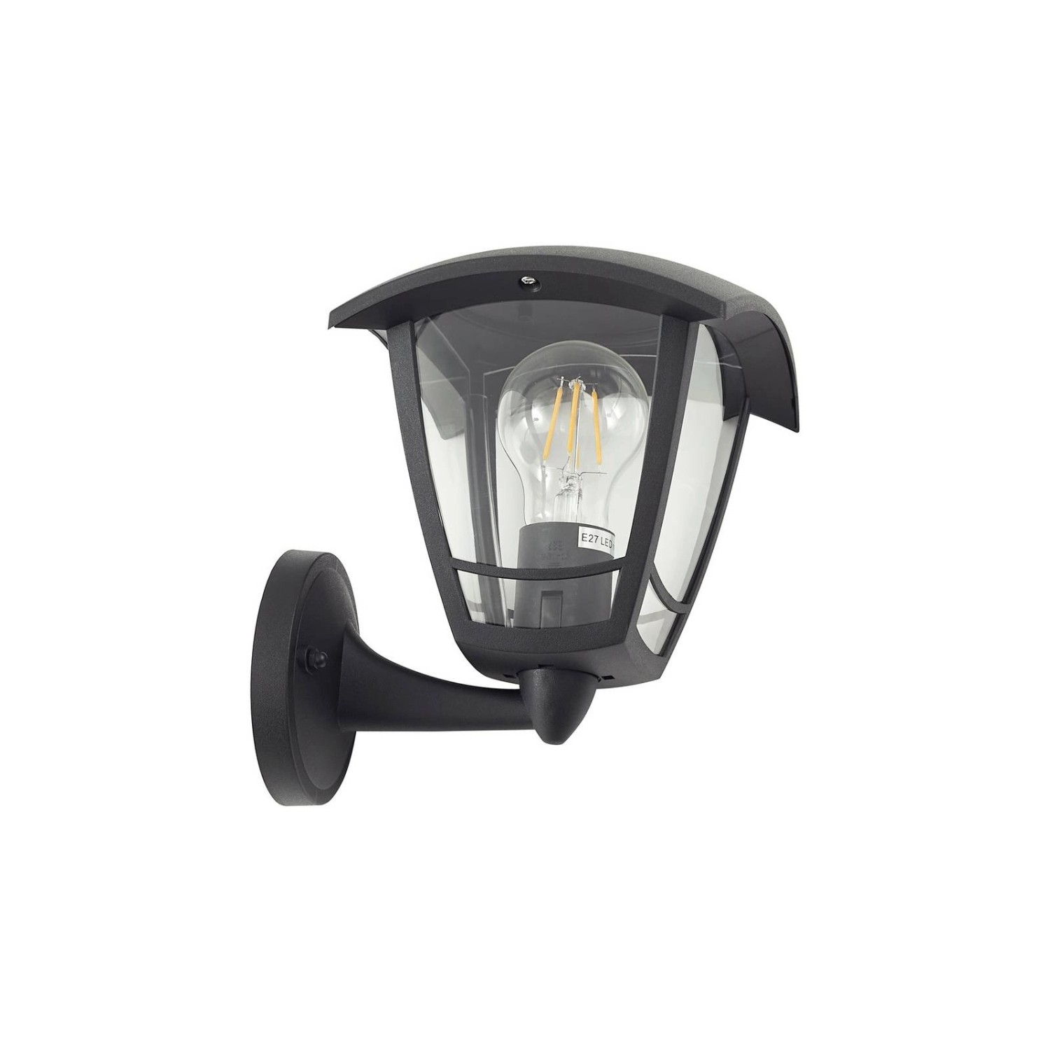 Lindby Wandleuchte Außen Laterne Isidoro 10025889 Spritzwassergeschützt Modern in Schwarz 1-flammig E27