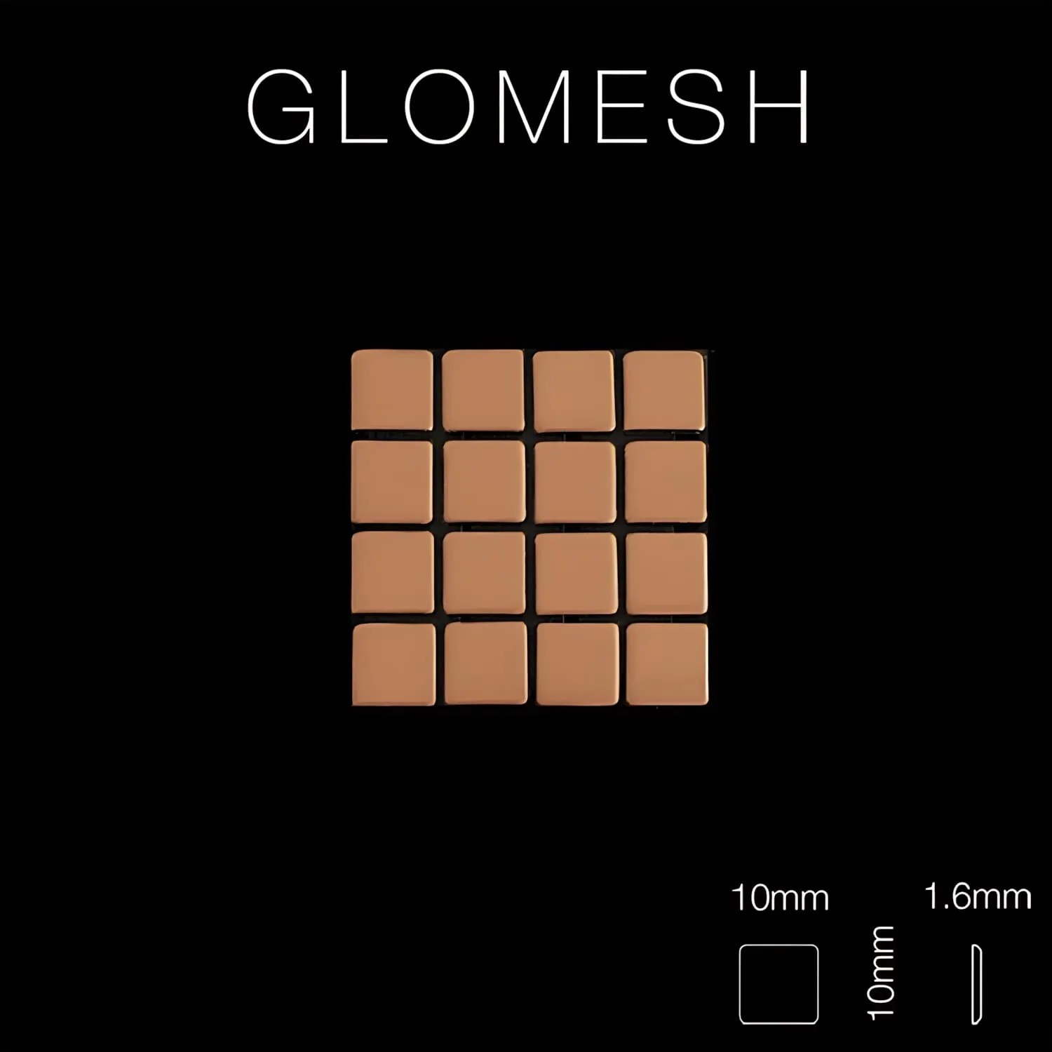 Hochglanz Kupfer Mosaikfliese aus Titan, 10x10 mm, Glomesh-ti-am. Ideal für Bad & Küche.