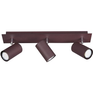 Rostfarbiger Trio Strahler Marley mit 3 Leuchten, ideal als Deckenspot für Wohnräume.