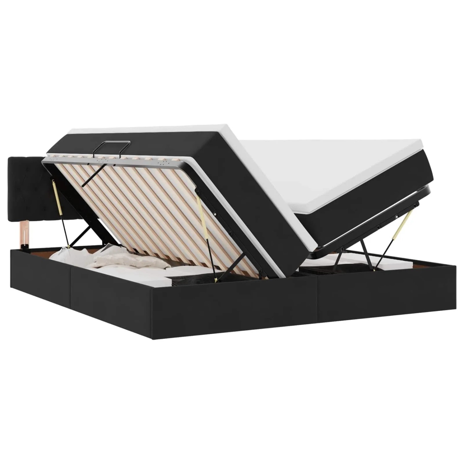 vidaXL Aufbewahrungsbett mit Matratze Schwarz 100 x 200 cm 3370993