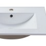 Weißes rechteckiges Keramik-Einbauwaschbecken Motiac, 61 cm, mit Hahnloch und Abfluss.