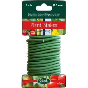 Peacock Bindedraht, 5mm Durchmesser, 5m Länge, mit Stahlkern für Gartenhelfer.