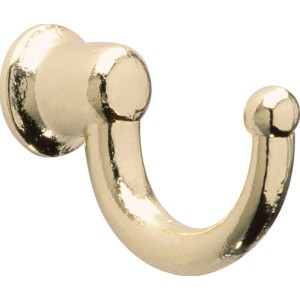 Glänzender Messing Wandhaken 744 für einfache Montage.