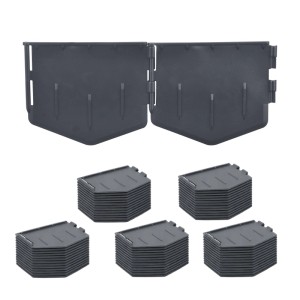 Relaxdays Rasenkante Set Kunststoff Schwarz Flexibel 10,7 m