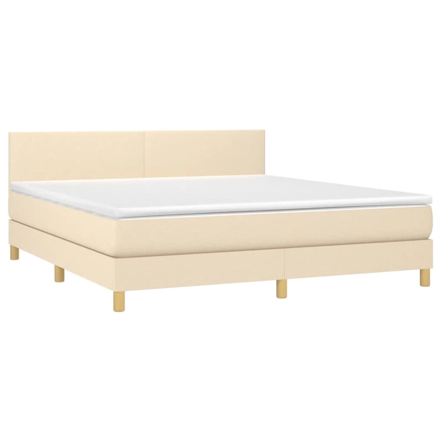 vidaXL Boxspringbett mit Matratze & LED Creme 180x200 cm Stoff 3133578 günstig online kaufen