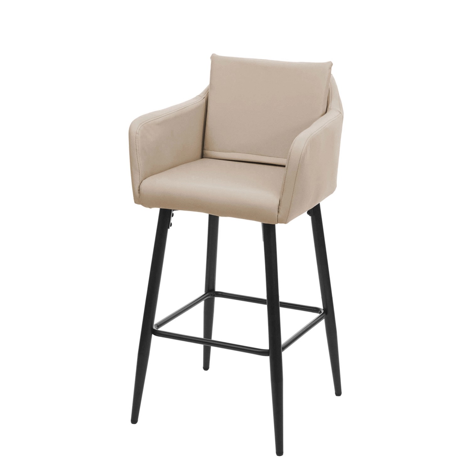 PROREGAL Barhocker Mit Lehne Sitzhöhe 74cm Fußablage Metall Kunstleder Taup günstig online kaufen
