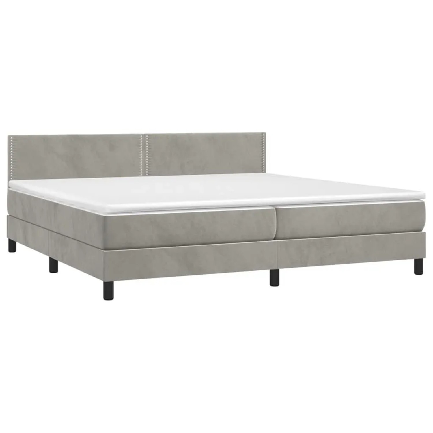 vidaXL Boxspringbett mit Matratze & LED Hellgrau 200x200 cm Samt 3134363 günstig online kaufen