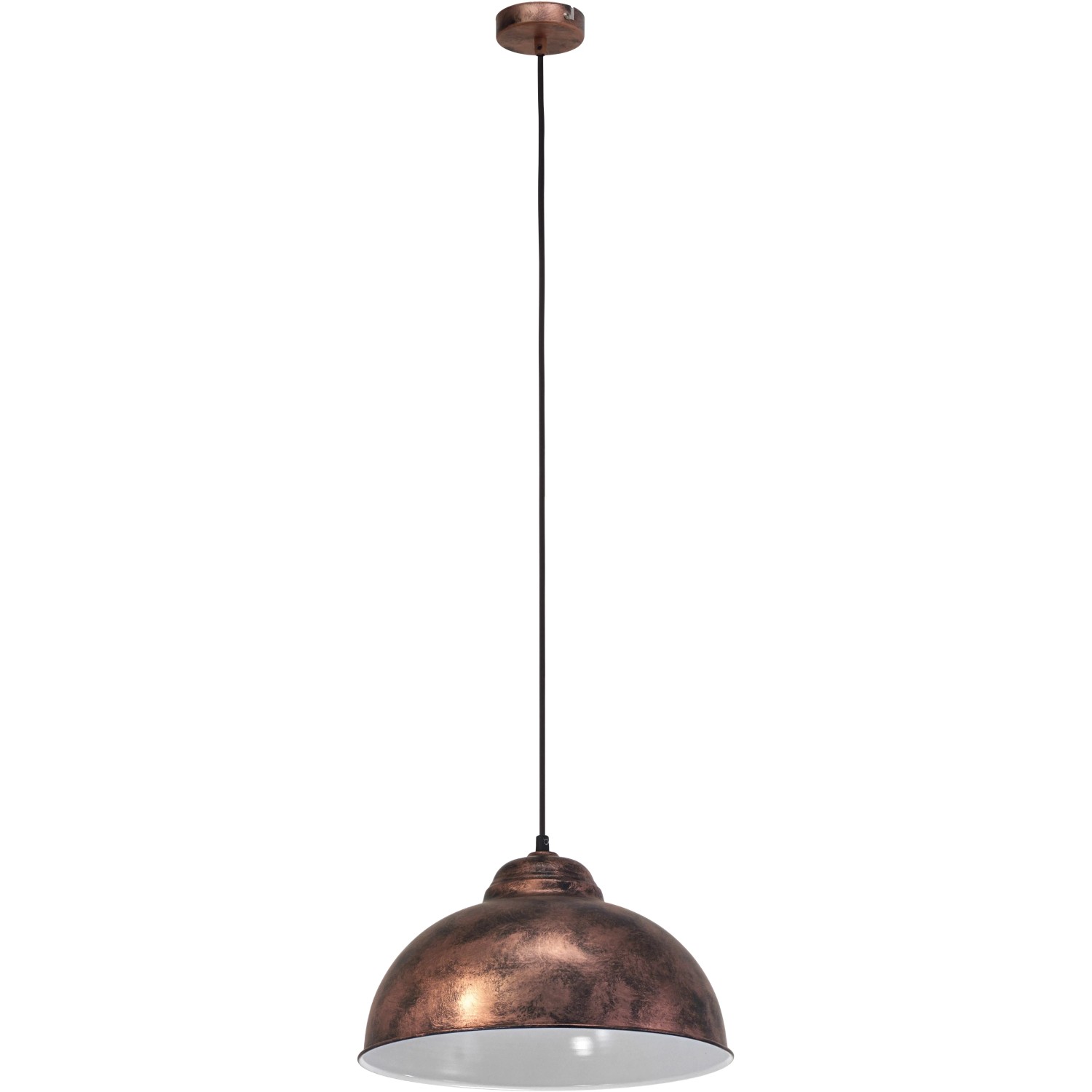 Kupferfarbene Eglo Pendelleuchte Truro2 im Antik-Look mit E27 Fassung.