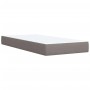 Boxspringbett Taupe 90x190 cm mit Matratze und Auflage.