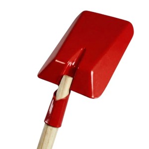 Galaflor Kinderschaufel in Rot aus Metall mit Holzstiel