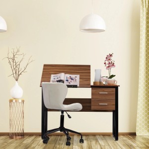 Relaxdays Schreibtisch Spanplatte Schwarz Neigbar 75 cm x 110 cm x 55 cm