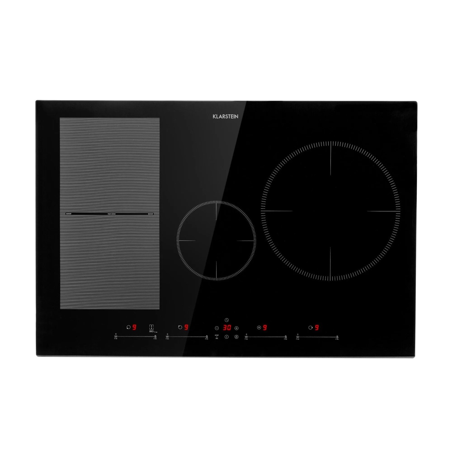 Klarstein Delicatessa 77 Hybrid Einbaukochfeld Induktion 4 Zonen 7000 W Schwarz