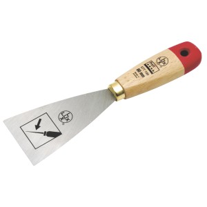 LUX Malerspachtel Steif, 60 mm breit, mit Holzgriff und Stahlblatt. Ideal zum Ablösen von Tapeten.