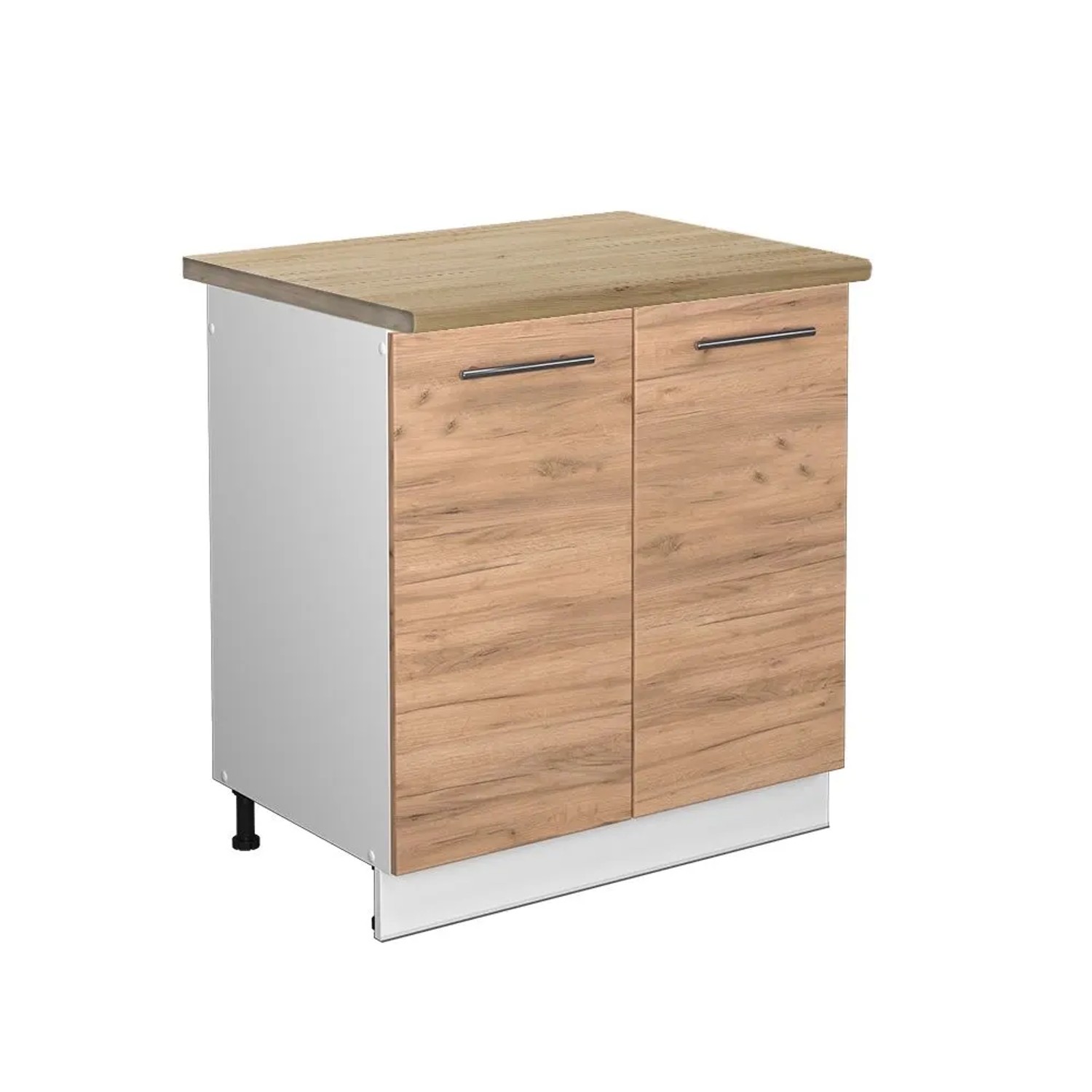 Vicco Spülenunterschrank Fame-Line Goldkraft Eiche Weiß 80 cm AP Eiche