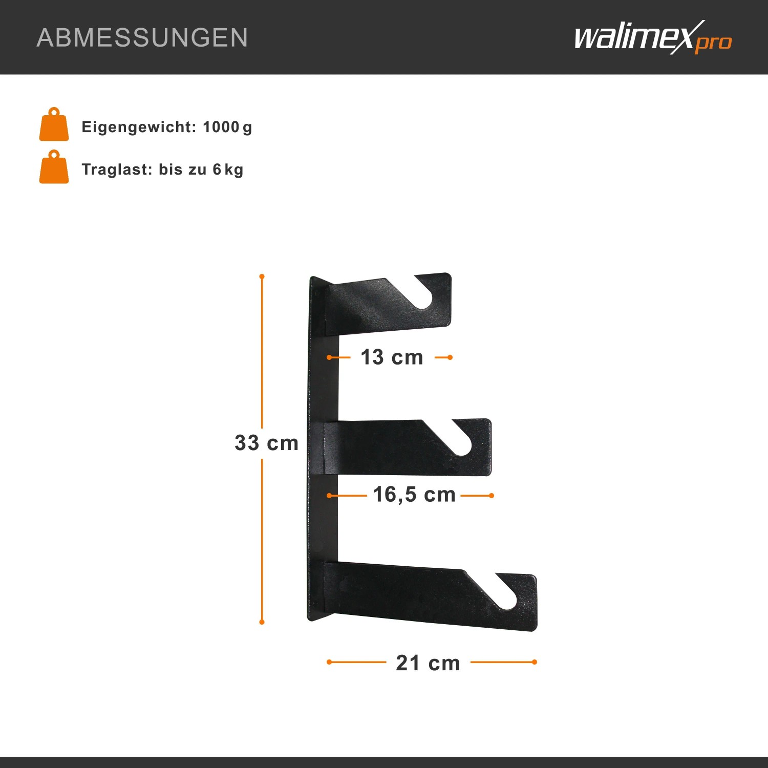 Walimex 2Er-Set 3-Fach Hintergrundhaken 21X4X33Cm 6Kg Metall Wand Decke Studio_6