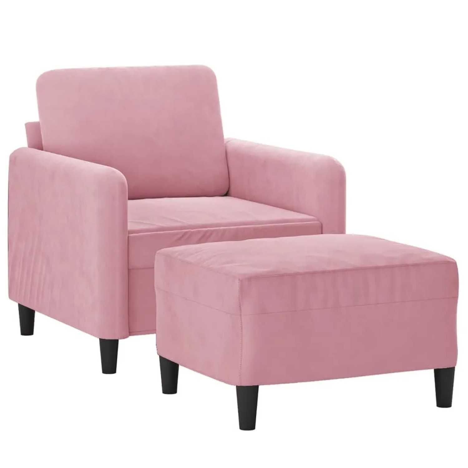 vidaXL Sessel mit Hocker Rosa 60 cm Samt 3201167